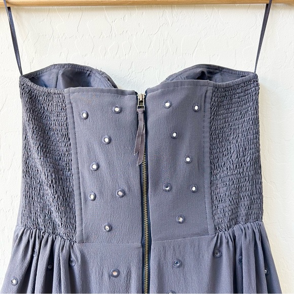 Rebecca Taylor Strapless Silk Dress, Periwinkle Gray, Size 6 Excellent Condition - Picture 8 of 9